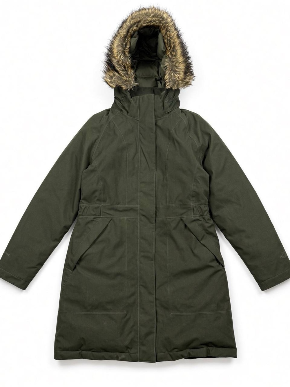 The North Face Womens Olive Green Parka Coat Size M